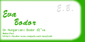 eva bodor business card